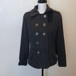 Marezzi grey wool blend button up peacoat